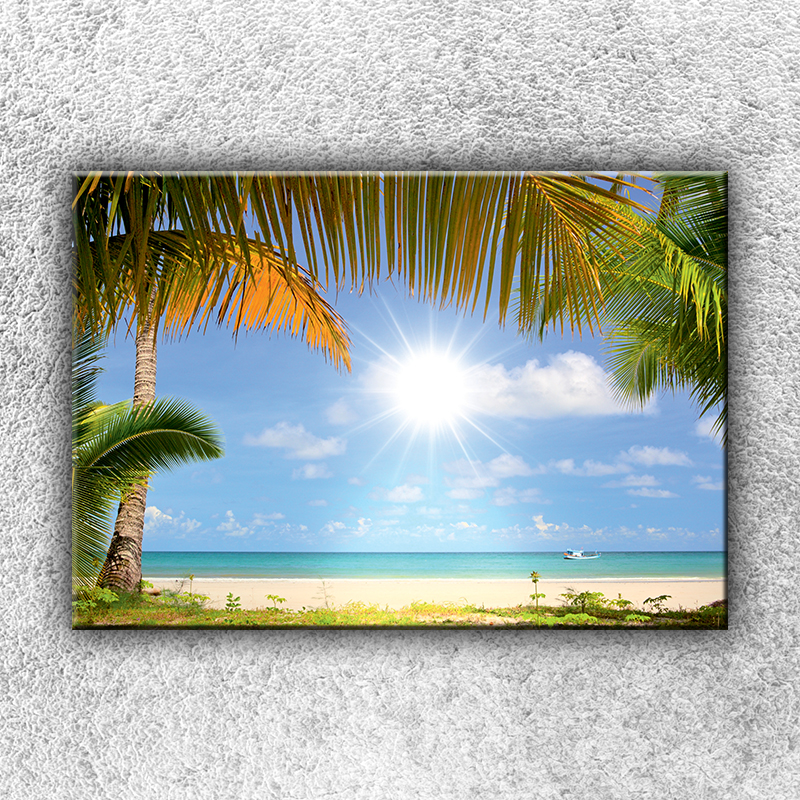 IMPAR Fotografie na plátno Slunce a palmy 1 50x35 cm