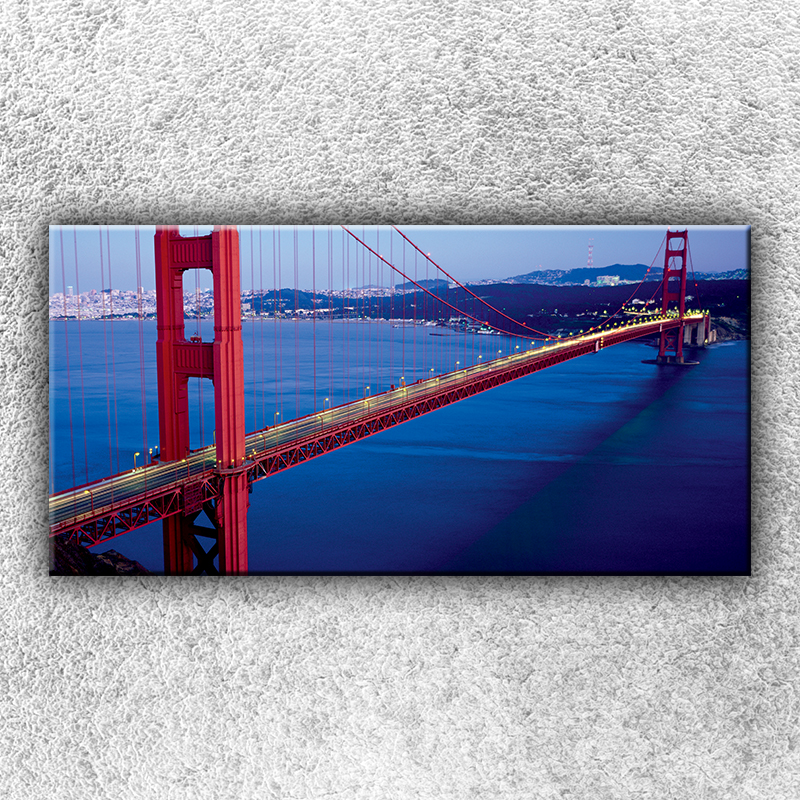 IMPAR Fotografie na plátno Večerní Golden Gate 100x50 cm
