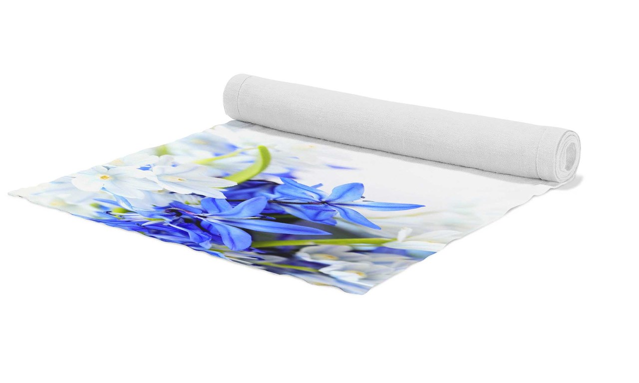 Běhoun Modré a bílé květy (Rozměr : 44x220)