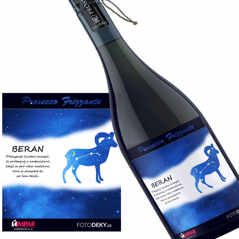 Víno Beran (21.3. - 20.4.) - Modré provedení (Druh Vína: Prosecco)
