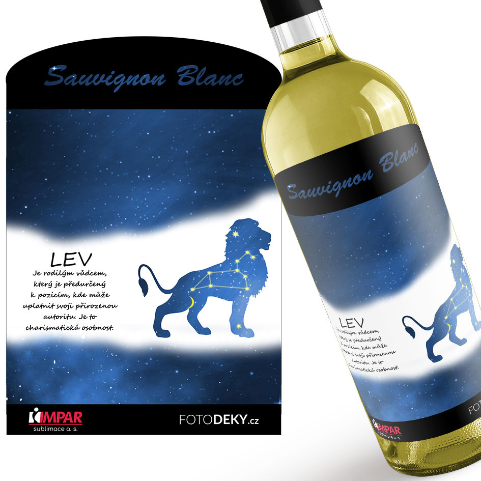 Víno Lev (23.7. - 22.8.) - Modré provedení (Druh Vína: Bílé víno)