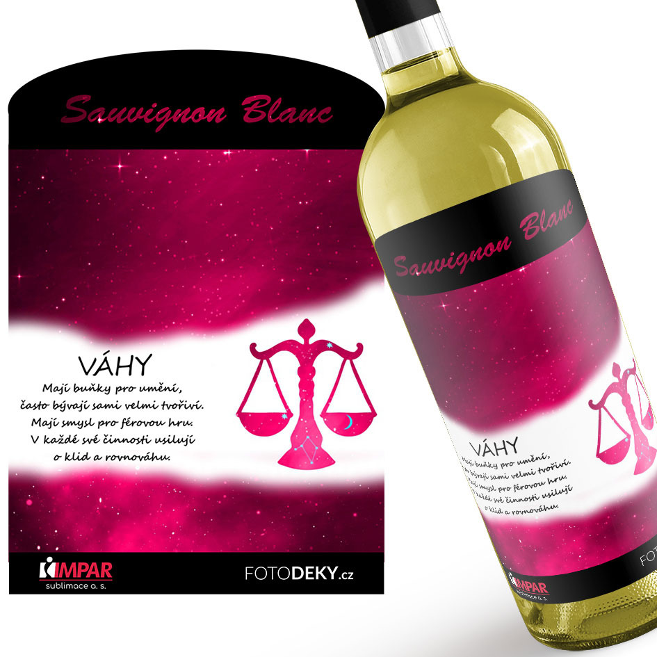 Víno Váhy (23.9. - 22.10.) - Červené provedení (Druh Vína: Bílé víno)