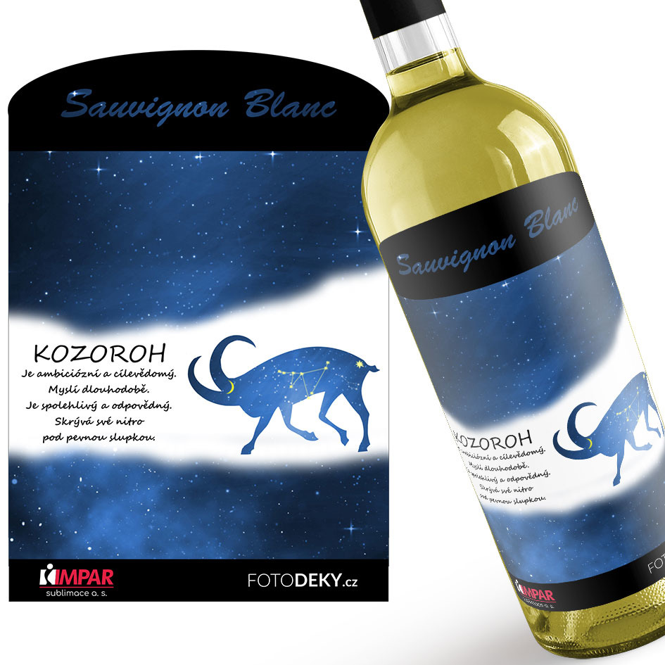 Víno Kozoroh (22.12. - 20.1.) - Modré provedení (Druh Vína: Bílé víno)