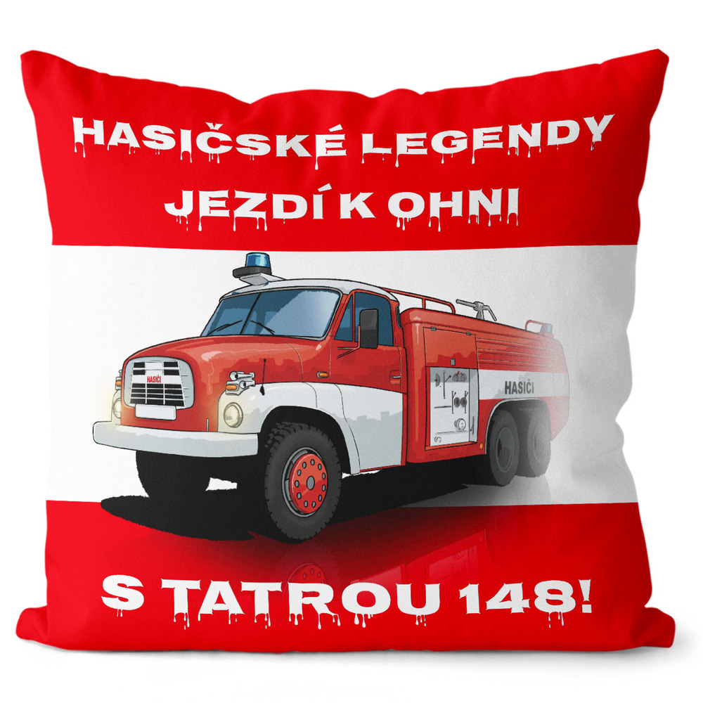 Polštář Hasičské legendy – Tatra 148 (Velikost: 40 x 40 cm)