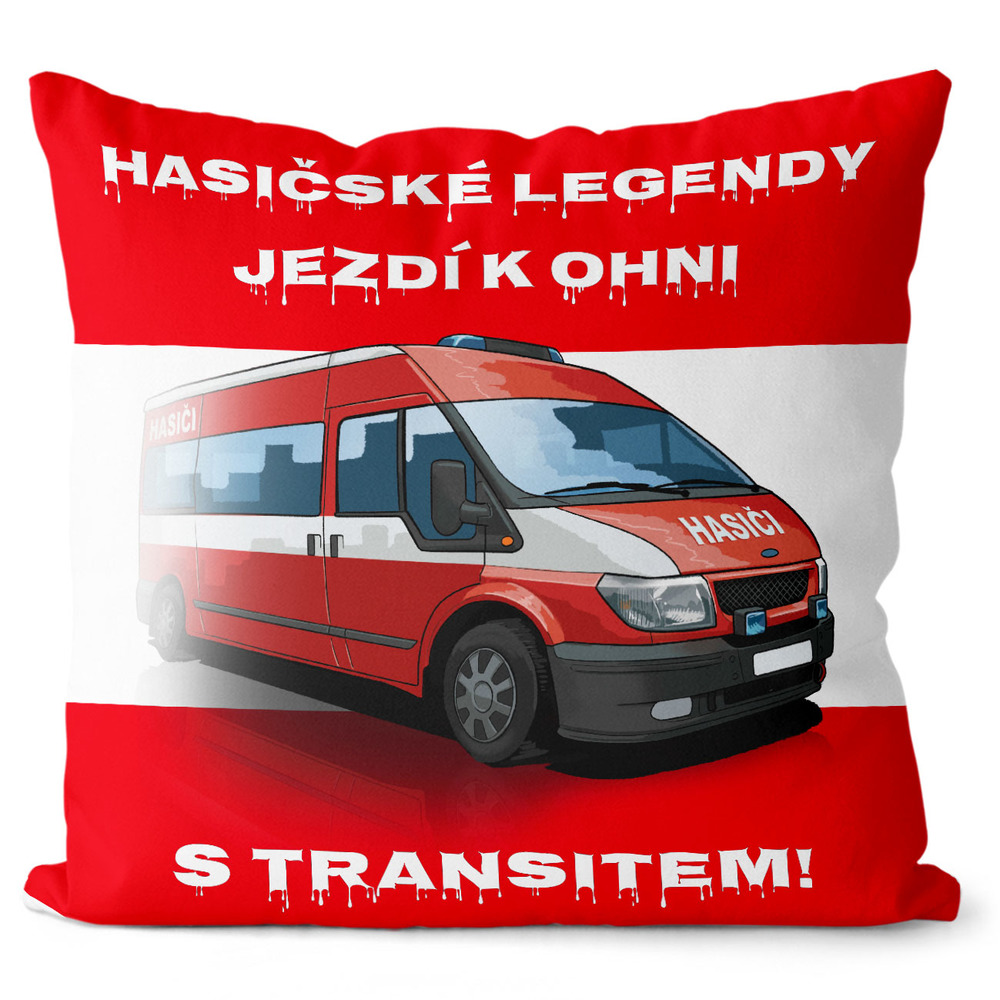 Polštář Hasičské legendy – Transit (Velikost: 40 x 40 cm)