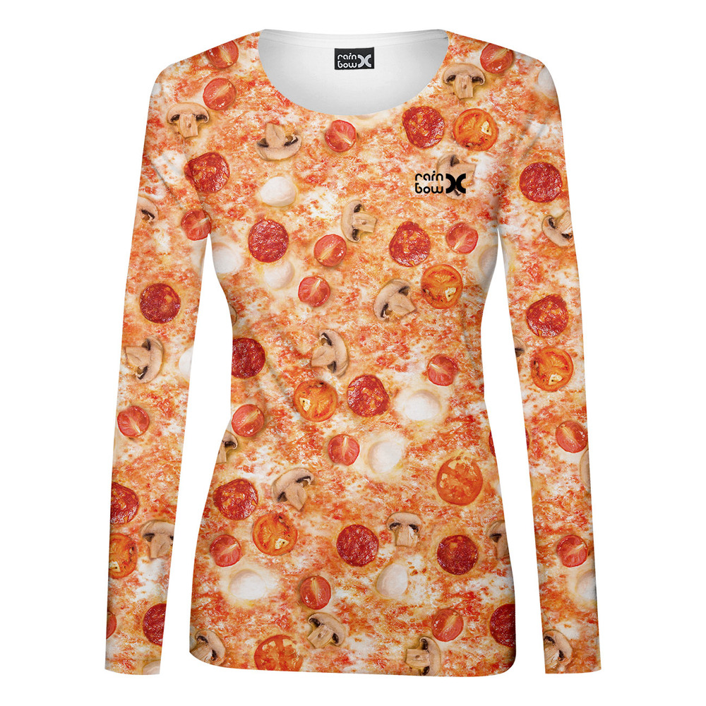 Tričko Pizza – dámské (dlouhý rukáv) (Velikost: XS)