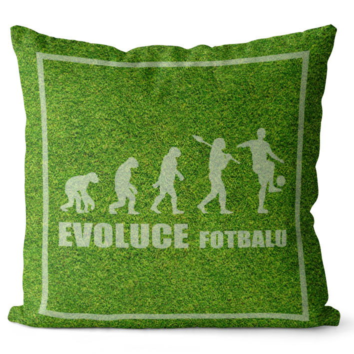 Polštář Evoluce fotbalu (Velikost: 40 x 40 cm)