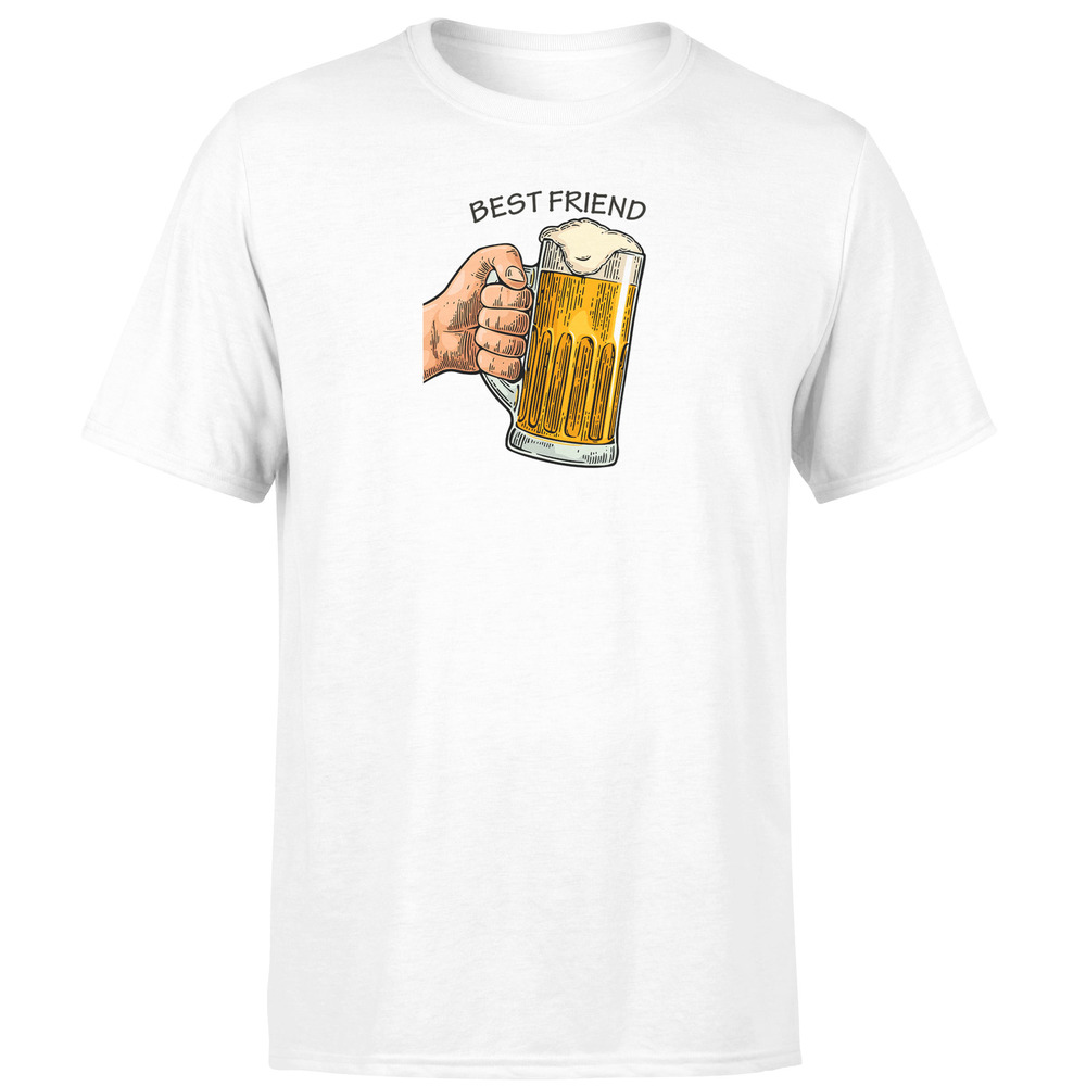 Tričko Beer friend (Velikost: M, Typ: pro muže, Barva trička: Bílá)
