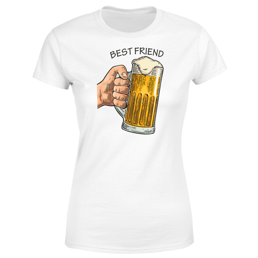 Tričko Beer friend (Velikost: M, Typ: pro ženy, Barva trička: Bílá)