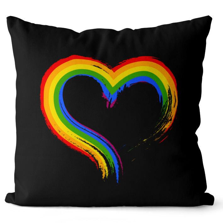 Polštář LGBT Heart (Velikost: 40 x 40 cm)