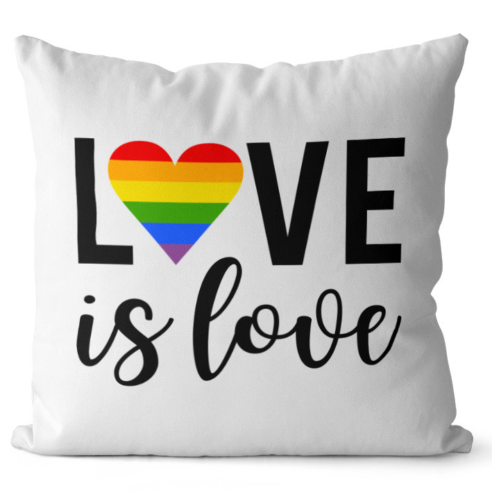 Polštář LGBT Love is love (Velikost: 40 x 40 cm)