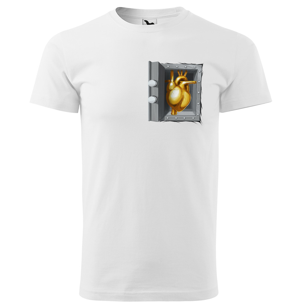 Tričko Zlaté srdce (Velikost: S, Typ: pro muže, Barva trička: Bílá)