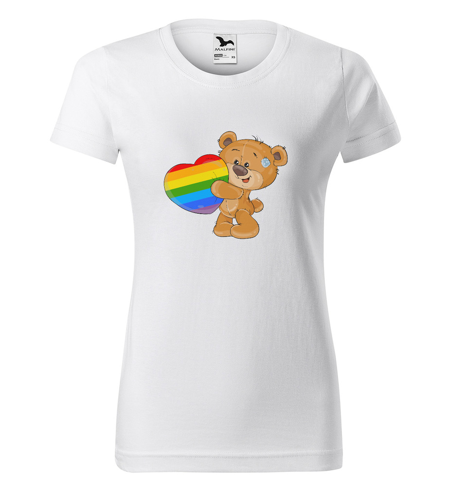 Tričko LBGT Bear (Velikost: S, Typ: pro ženy, Barva trička: Bílá)