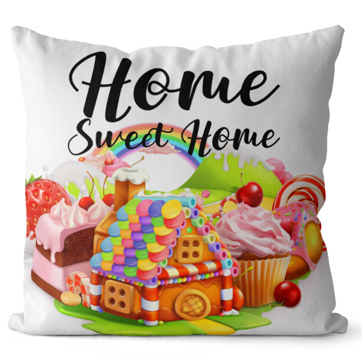 Polštář Home sweet home – candy (Velikost: 40 x 40 cm)