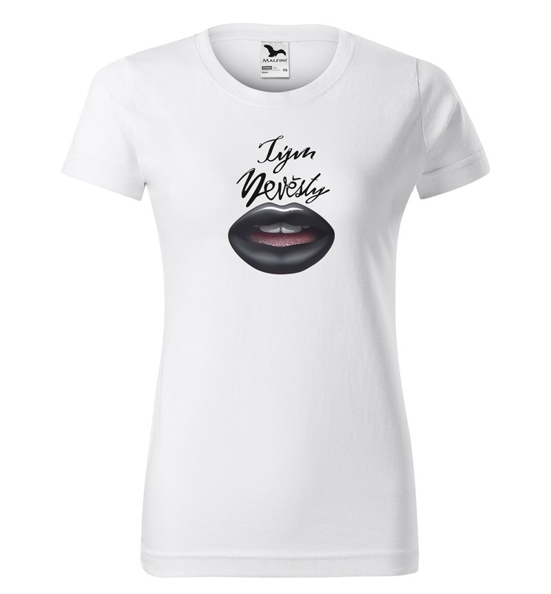 Tričko Team nevěsty – lips (dámské) (Velikost: M, Barva trička: Bílá)