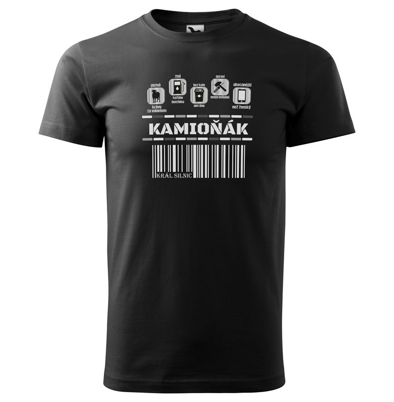 Tričko Kamioňák 100% - pánské (Velikost: 2XL, Barva trička: Černá)