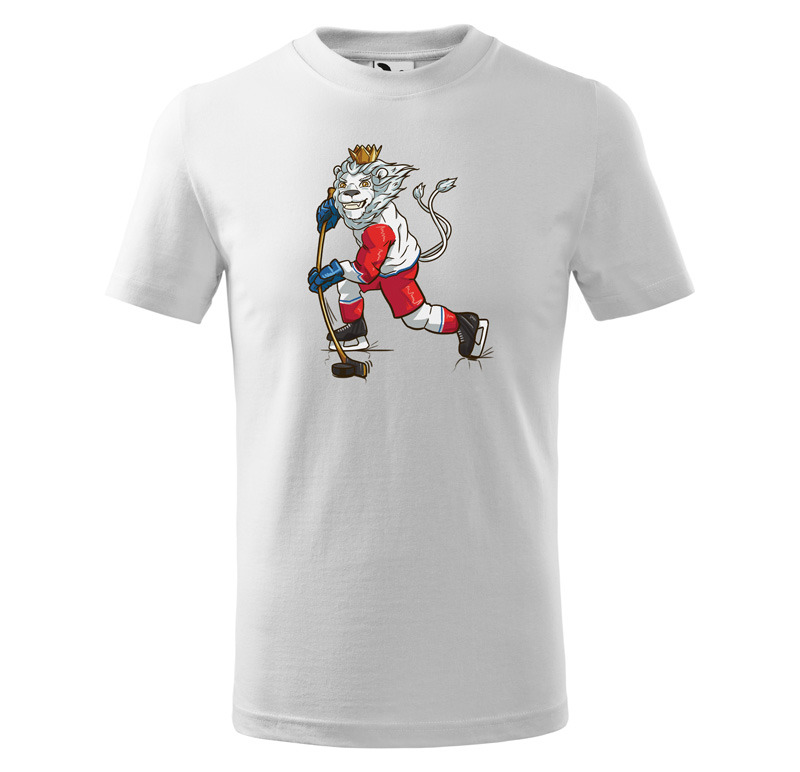 Tričko Hokejový lev – dětské (Velikost: 158, Barva trička: Bílá)