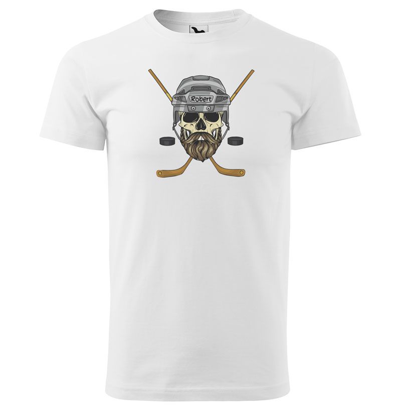 Tričko Hokejová lebka se jménem (pánské) (Jméno: Robert)