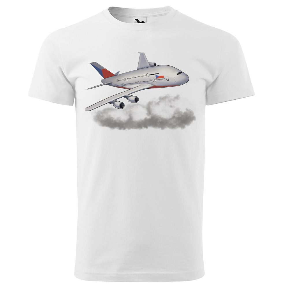 Tričko Airbus A380 (Velikost: M, Typ: pro muže, Barva trička: Bílá)