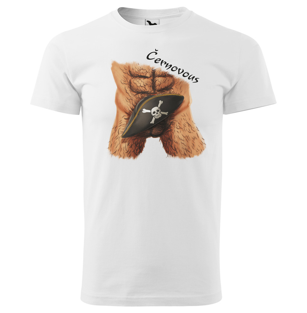 Tričko Černovous (Velikost: XS, Typ: pro muže, Barva trička: Bílá)