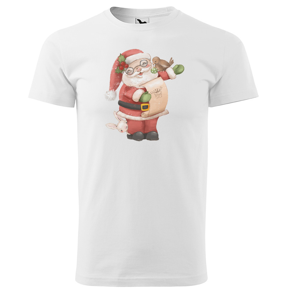 Tričko Santa Claus (Velikost: M, Typ: pro muže, Barva trička: Bílá)