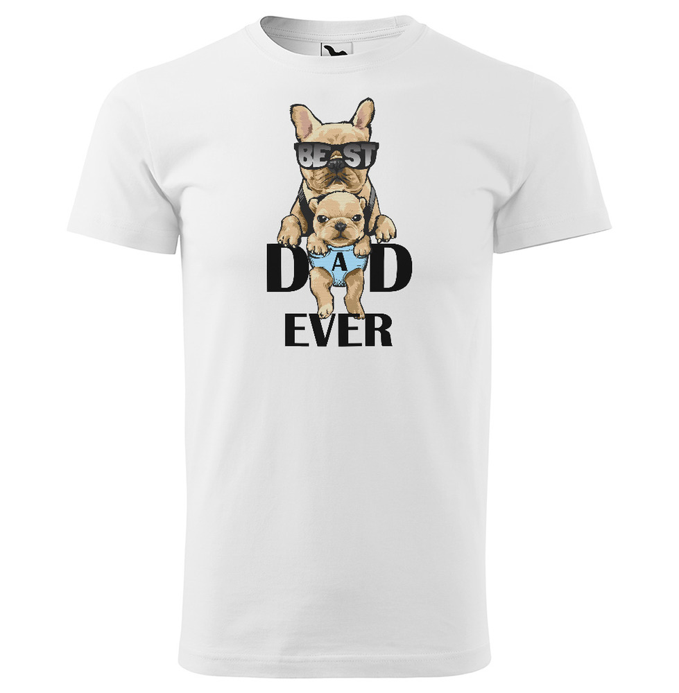 Pánské tričko Best dad ever (Velikost: L, Barva trička: Bílá)