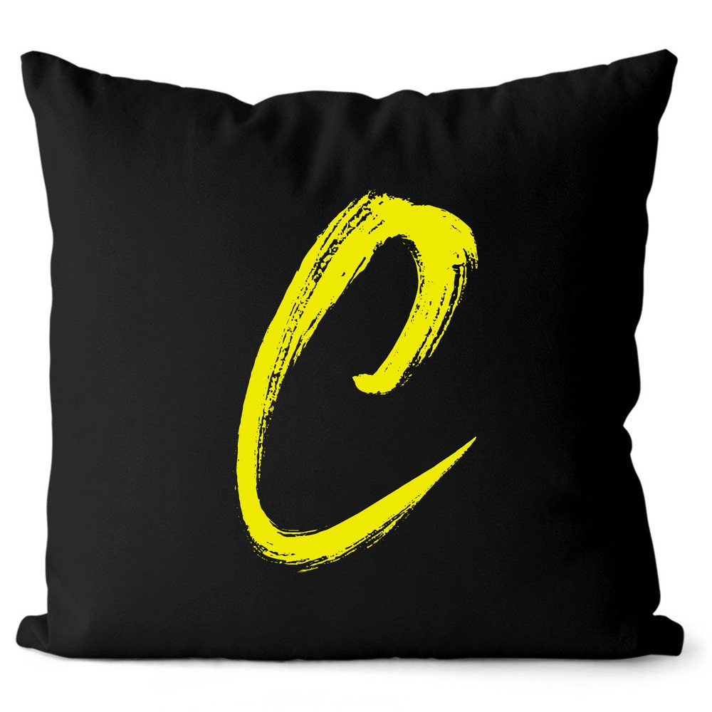 Polštář – písmeno C (Velikost: 40 x 40 cm, Barva: Žlutá)
