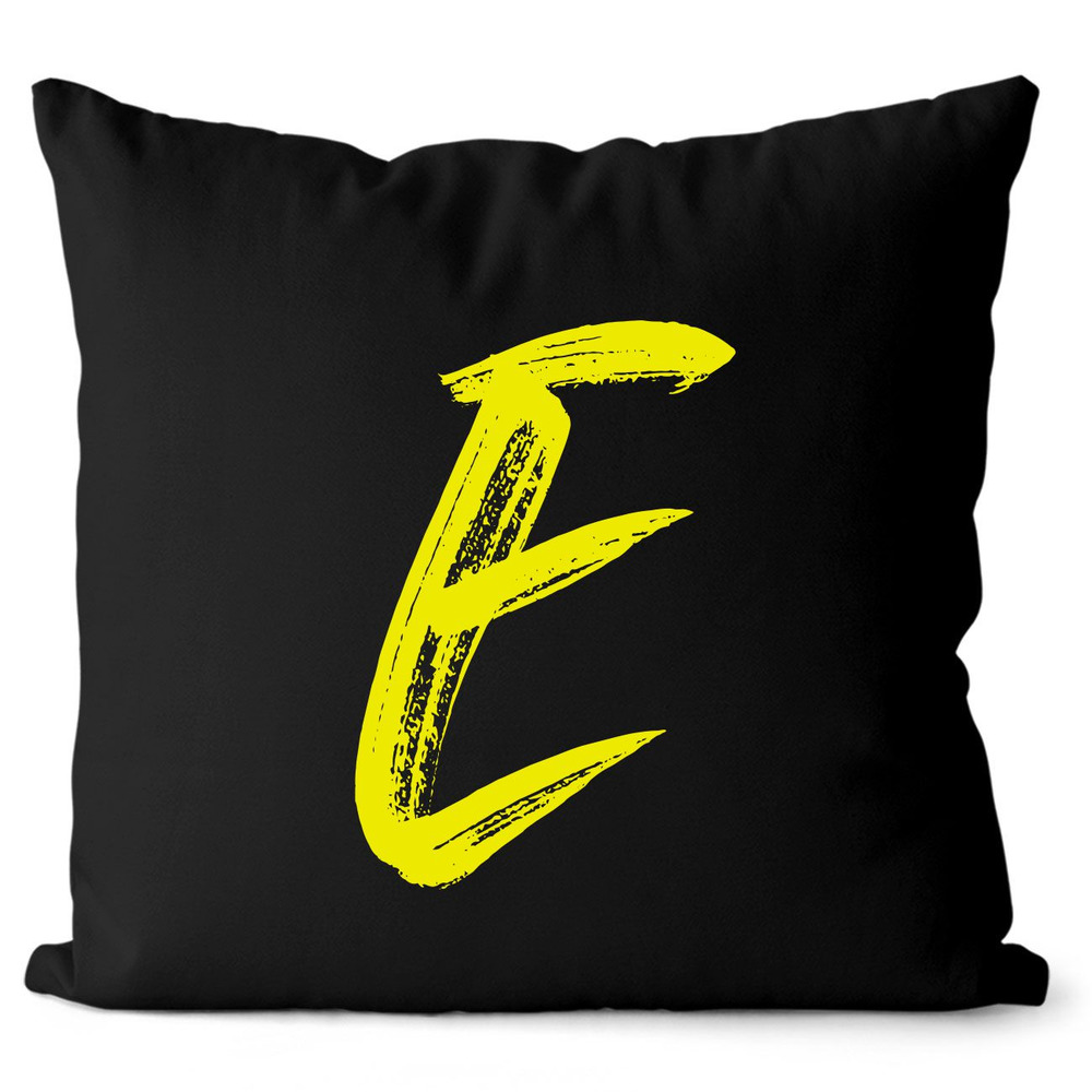 Polštář – písmeno E (Velikost: 55 x 55 cm, Barva: Žlutá)
