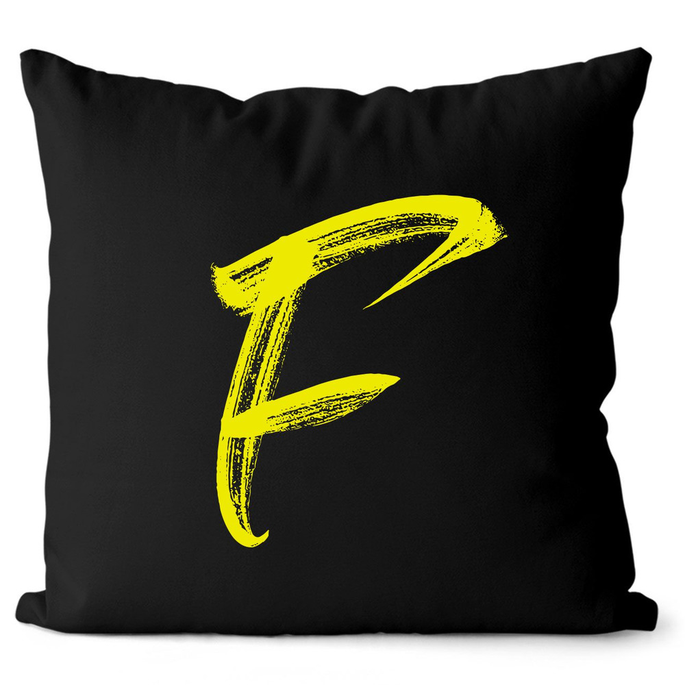 Polštář – písmeno F (Velikost: 55 x 55 cm, Barva: Žlutá)