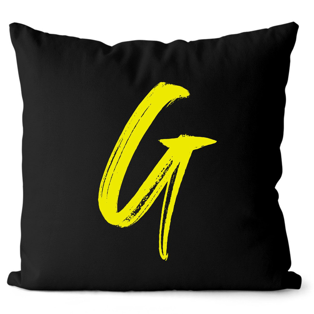 Polštář – písmeno G (Velikost: 40 x 40 cm, Barva: Žlutá)