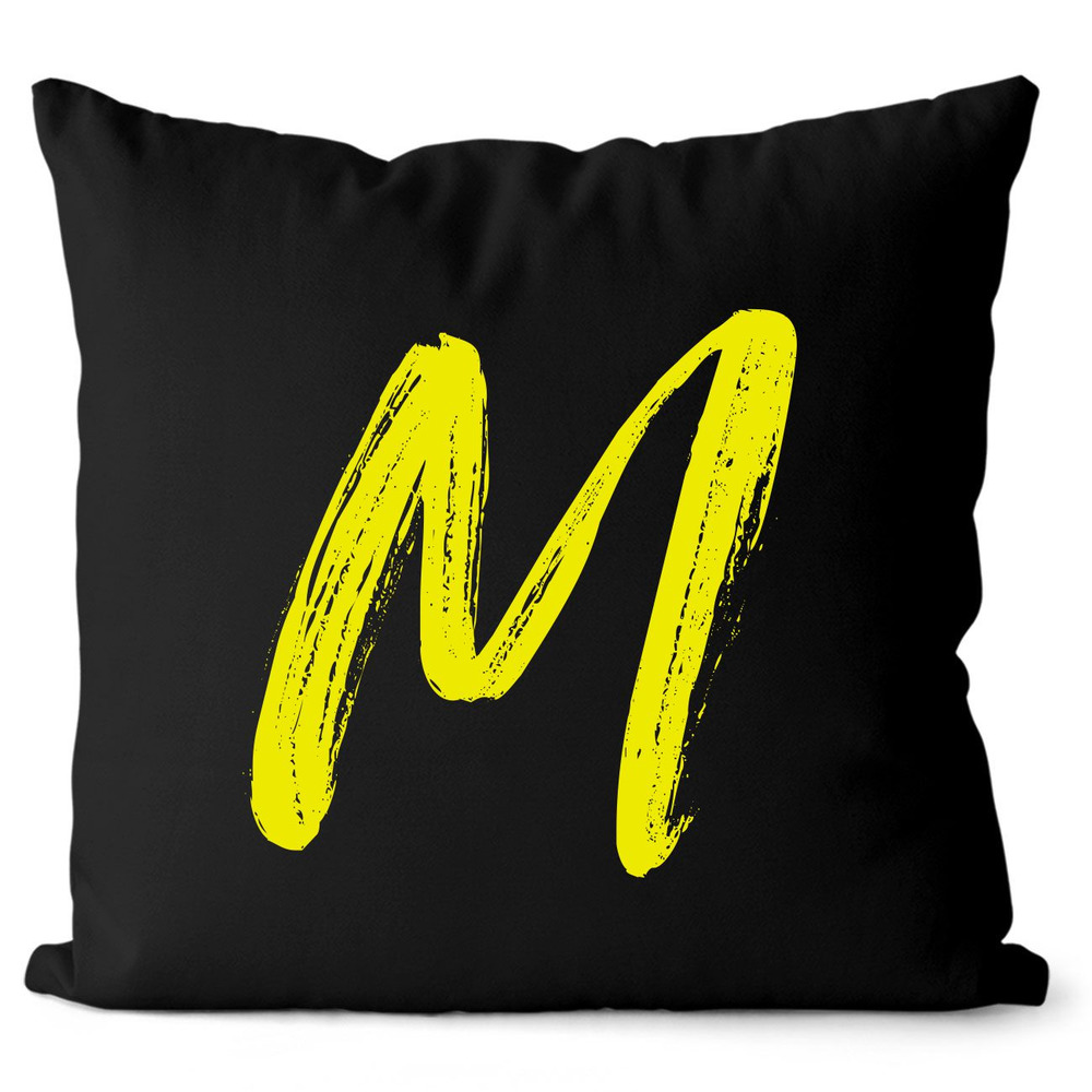 Polštář – písmeno M (Velikost: 55 x 55 cm, Barva: Žlutá)