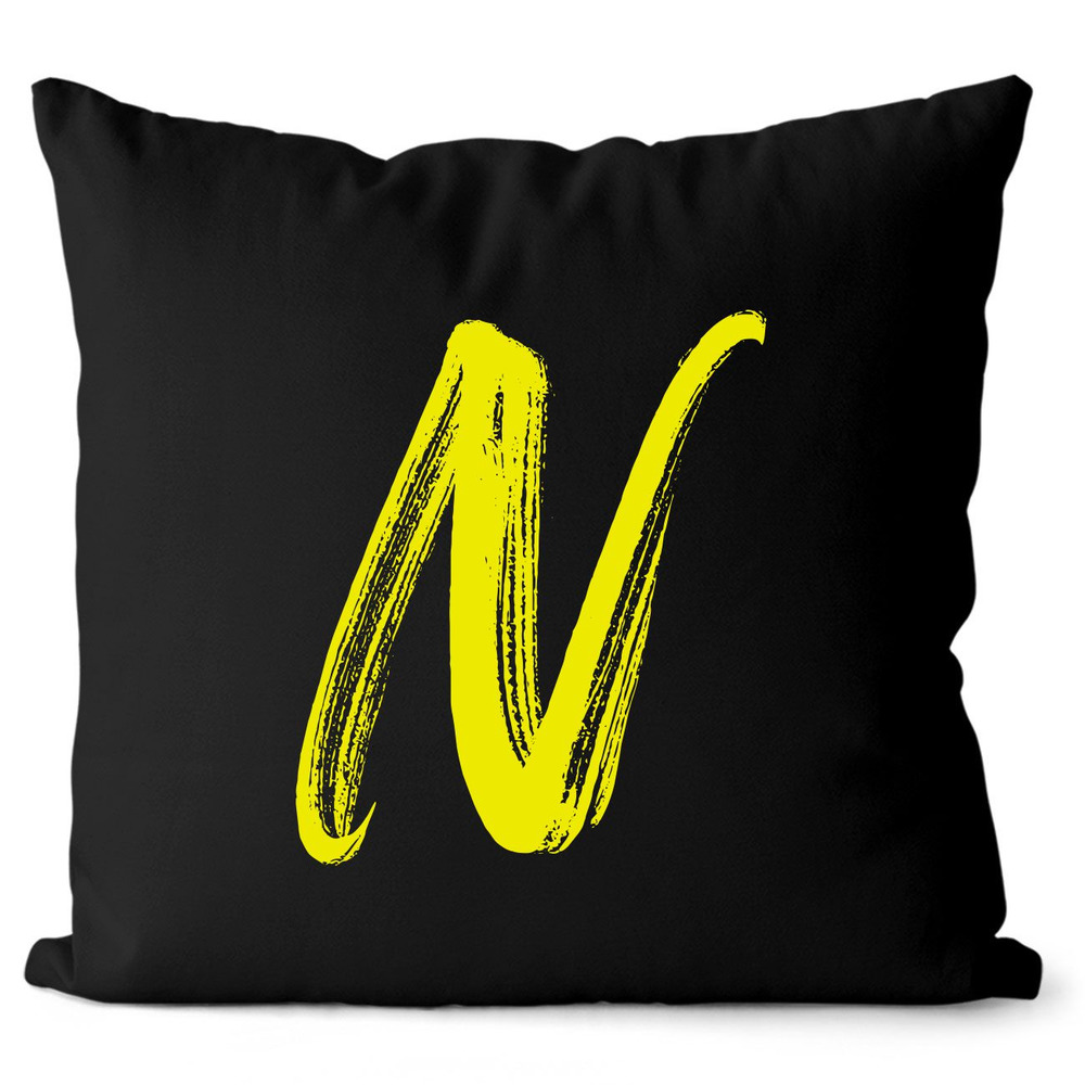 Polštář – písmeno N (Velikost: 40 x 40 cm, Barva: Žlutá)