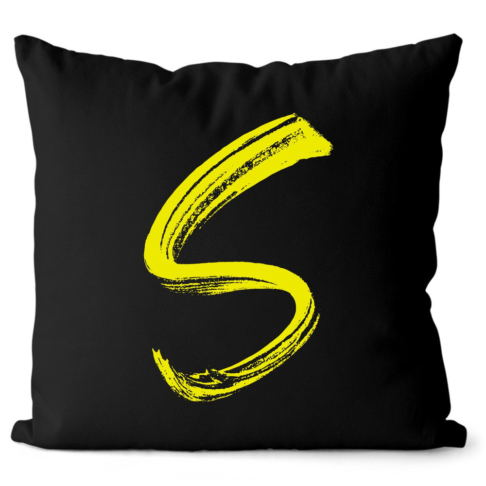 Polštář – písmeno S (Velikost: 40 x 40 cm, Barva: Žlutá)