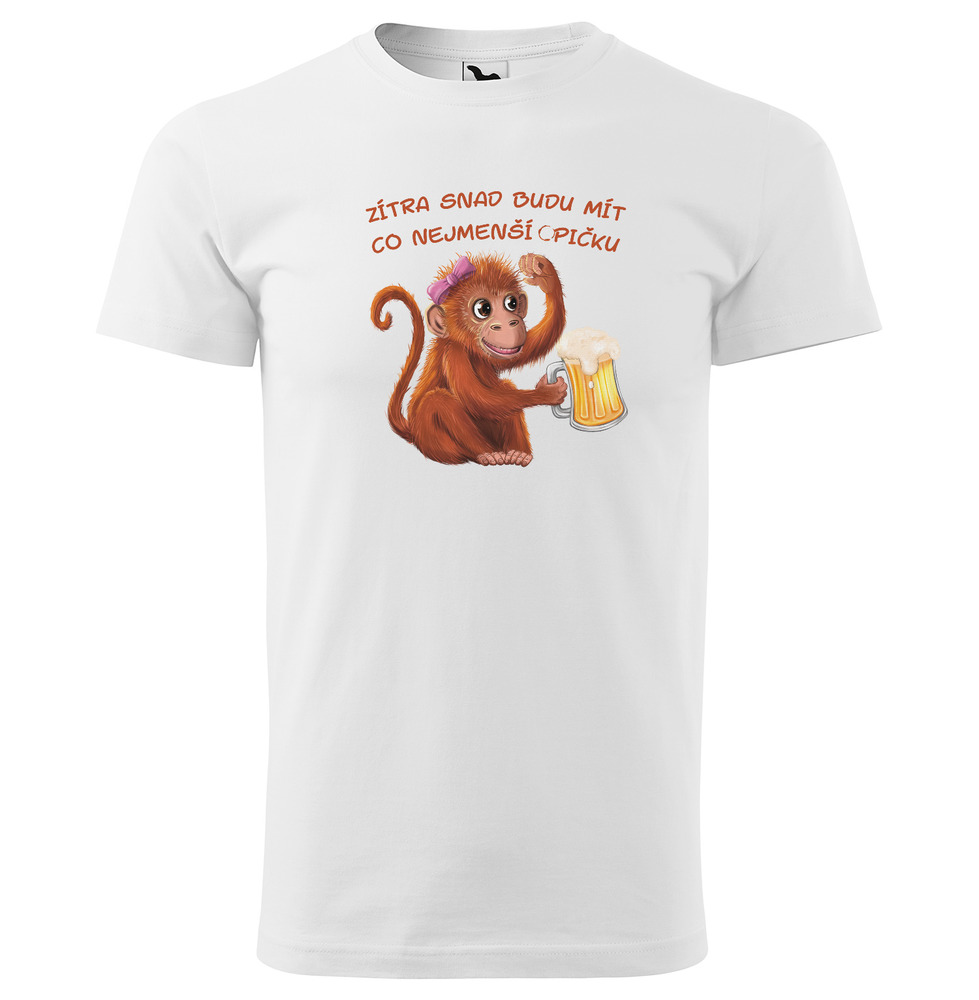 Tričko Co nejmenší opičku (Velikost: 2XL, Typ: pro muže, Barva trička: Bílá)