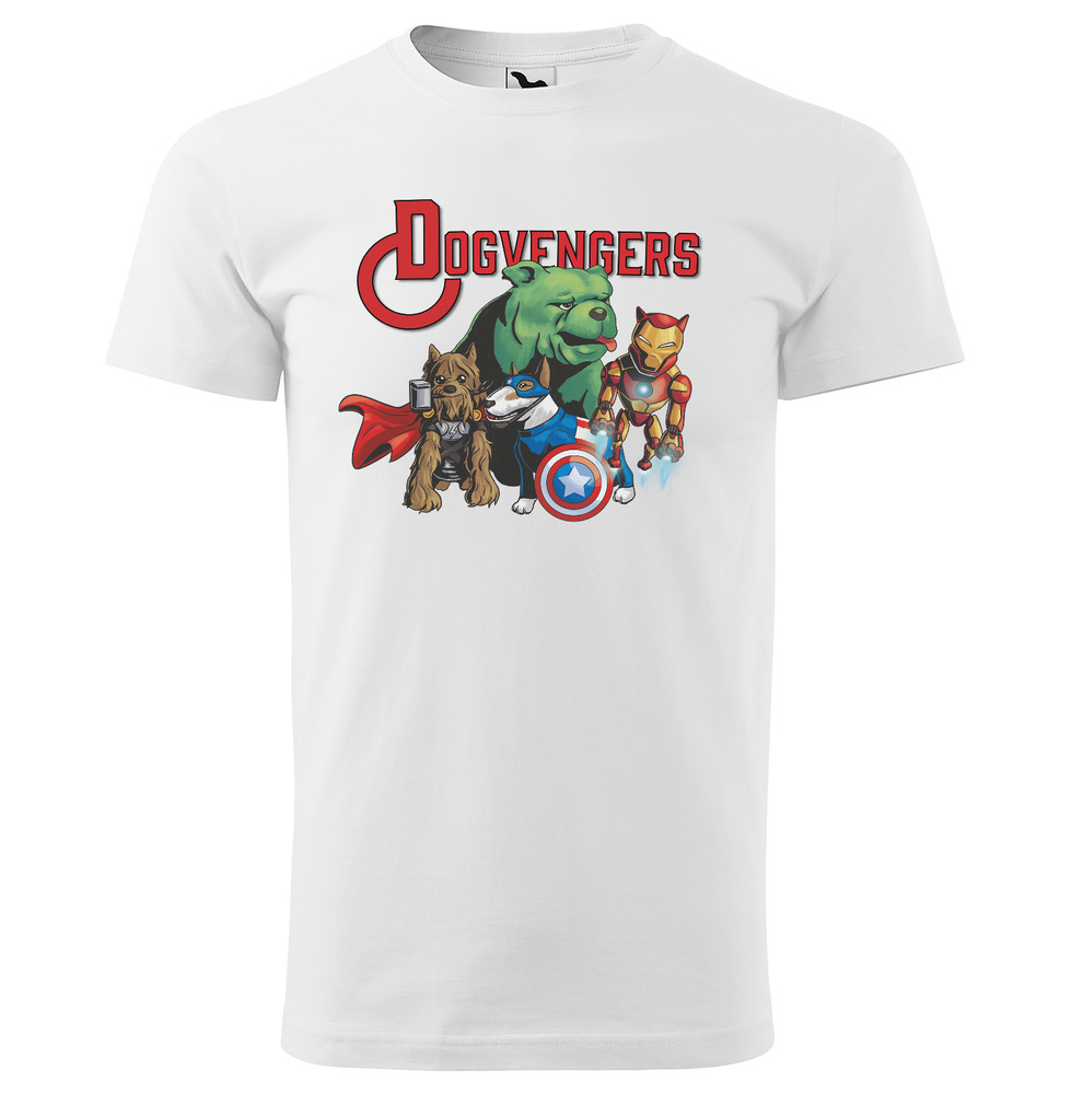 Tričko Dogvengers (Velikost: L, Typ: pro muže, Barva trička: Bílá)