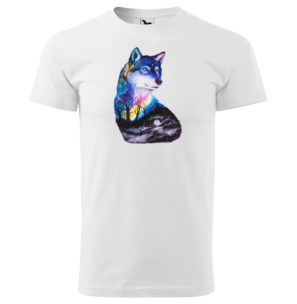 Tričko Vlk art (Velikost: 3XL, Typ: pro muže, Barva trička: Bílá)