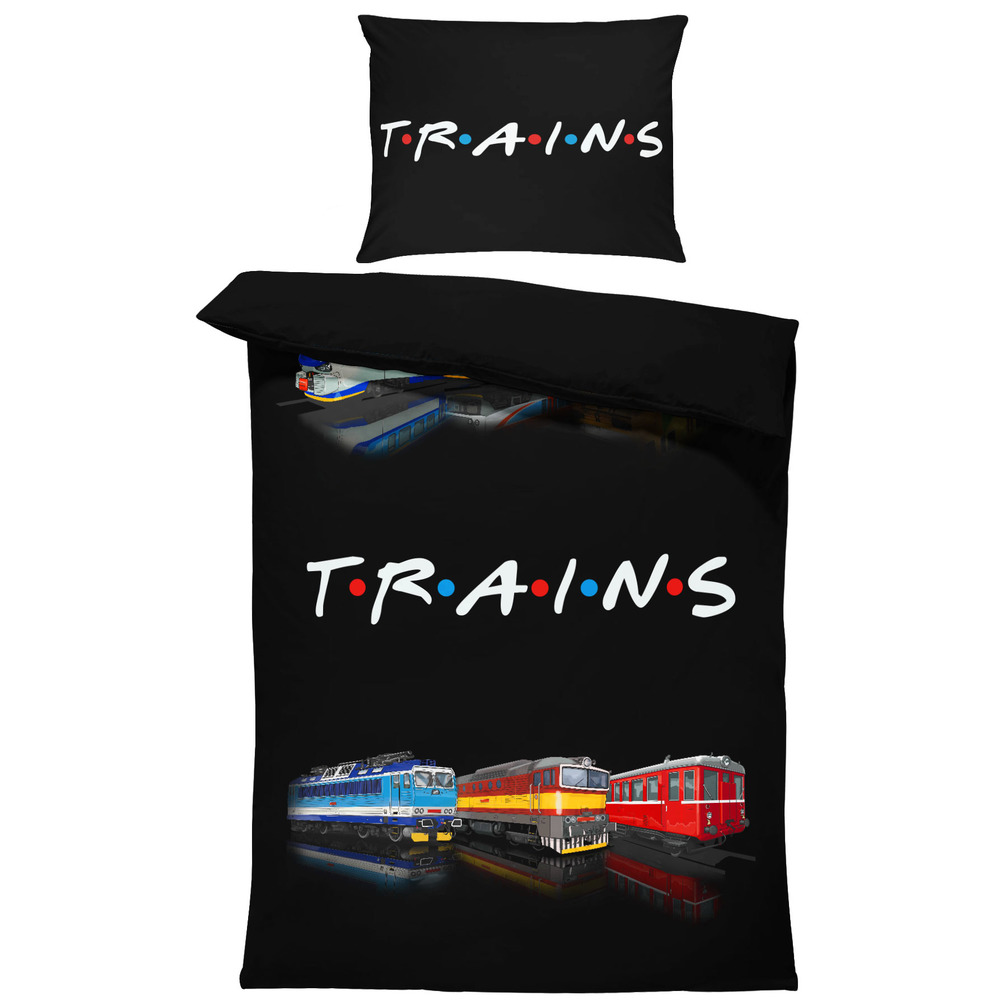 Povlečení Trains (Rozměr : 1x140/220 + 1x90/70)