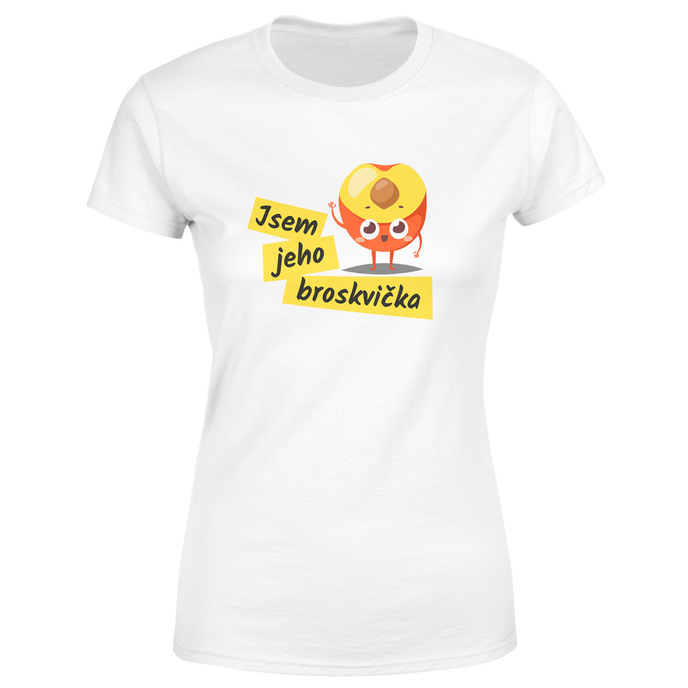 Tričko Broskvička - dámské (Velikost: 2XL, Barva trička: Bílá)