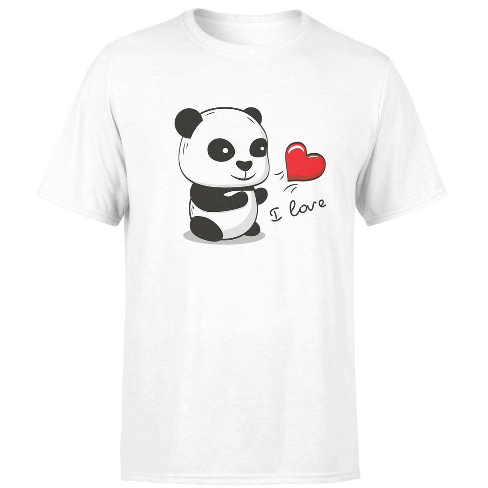 Tričko Panda love - pánské (Velikost: XS, Barva trička: Bílá)