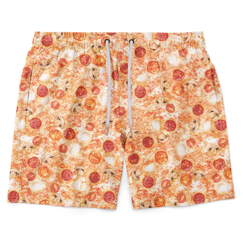 Pánské plavky short – Pizza (Velikost: 2XL)