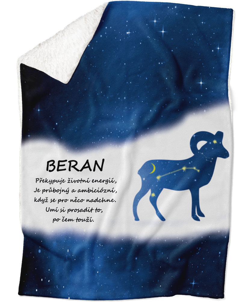 Deka Beran (21.3. - 20.4.) - modrá (Podšití beránkem: ANO)