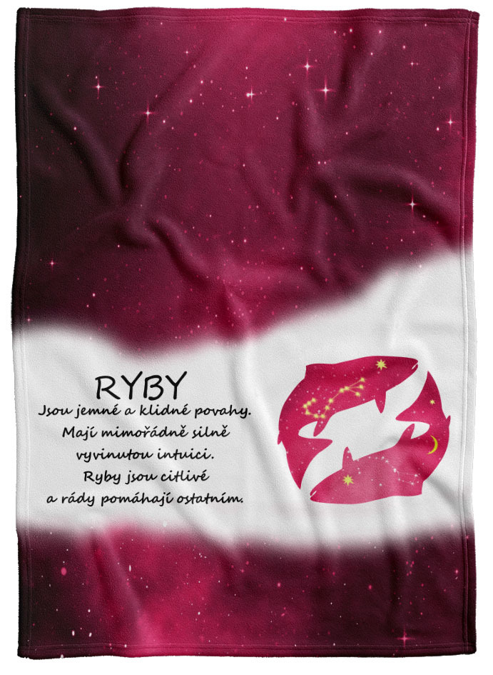 Deka Ryby  (21.1. - 20.3.) - červená (Podšití beránkem: NE)