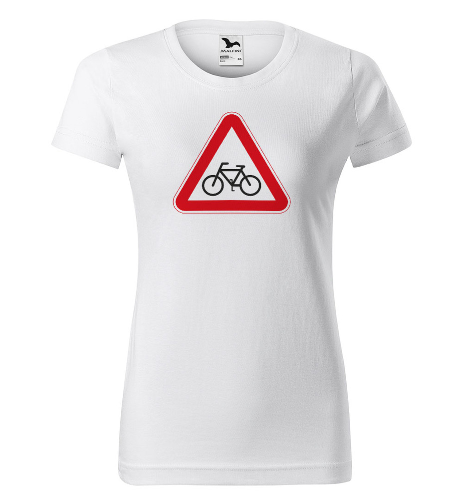 Tričko Pozor cyklista (Velikost: M, Typ: pro ženy)