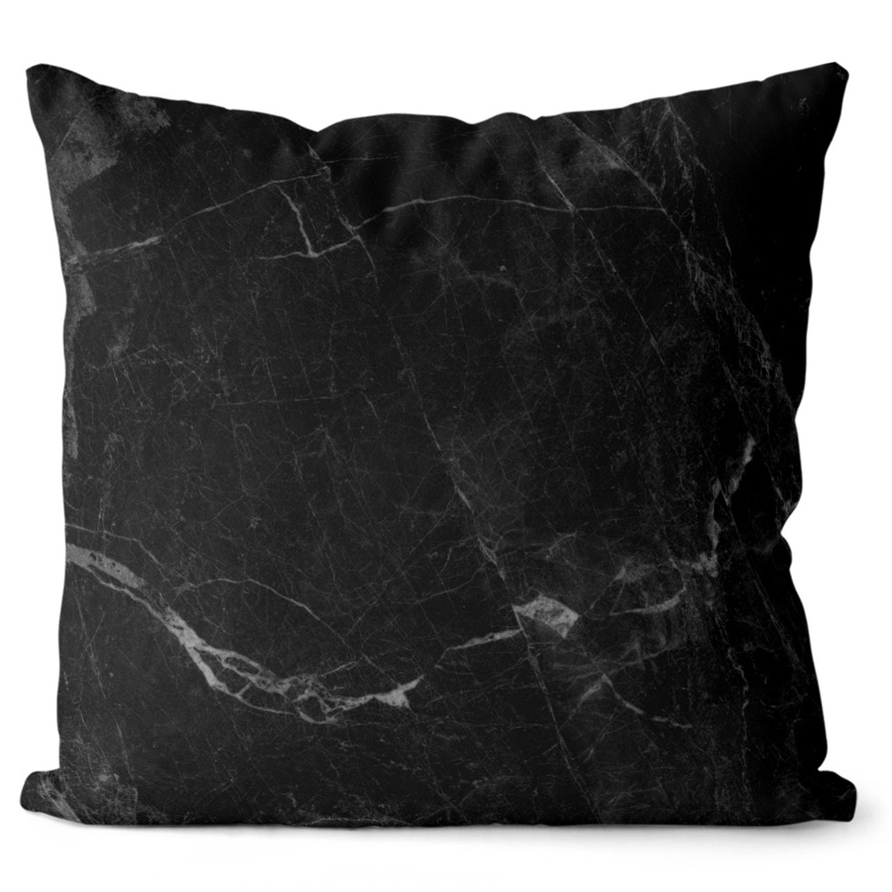 Polštář Dark black marble (Velikost: 40 x 40 cm)