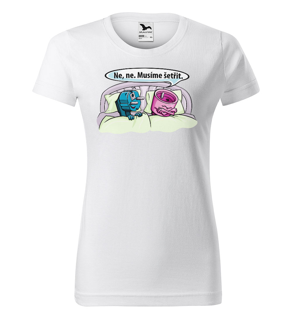 Tričko Zásuvky (Velikost: M, Typ: pro ženy, Barva trička: Bílá)