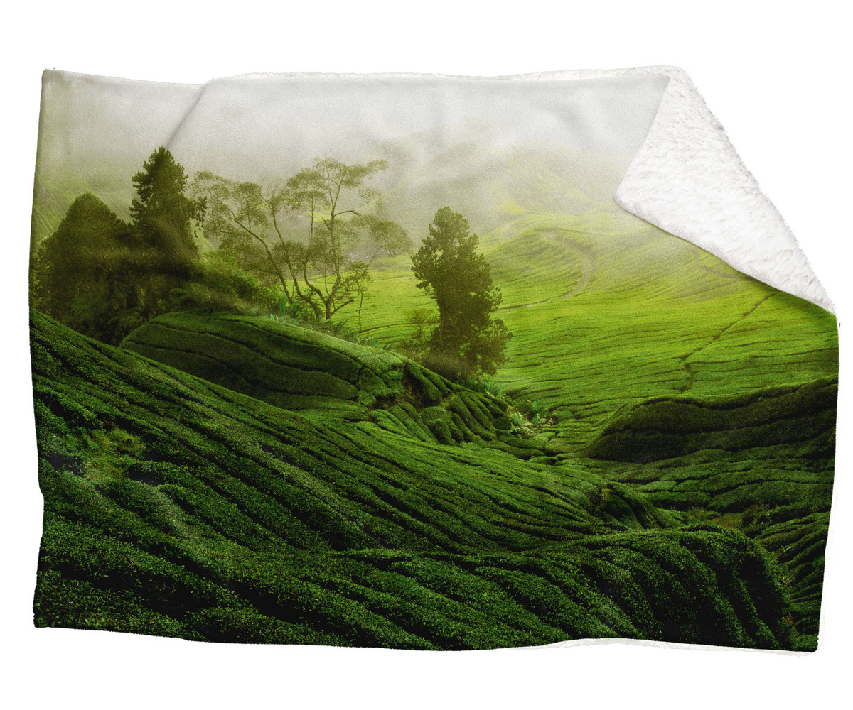 IMPAR Fleecová deka Zelené pole 150x120 cm (Rozměr : 150 x 120 cm, Podšití beránkem: ANO)