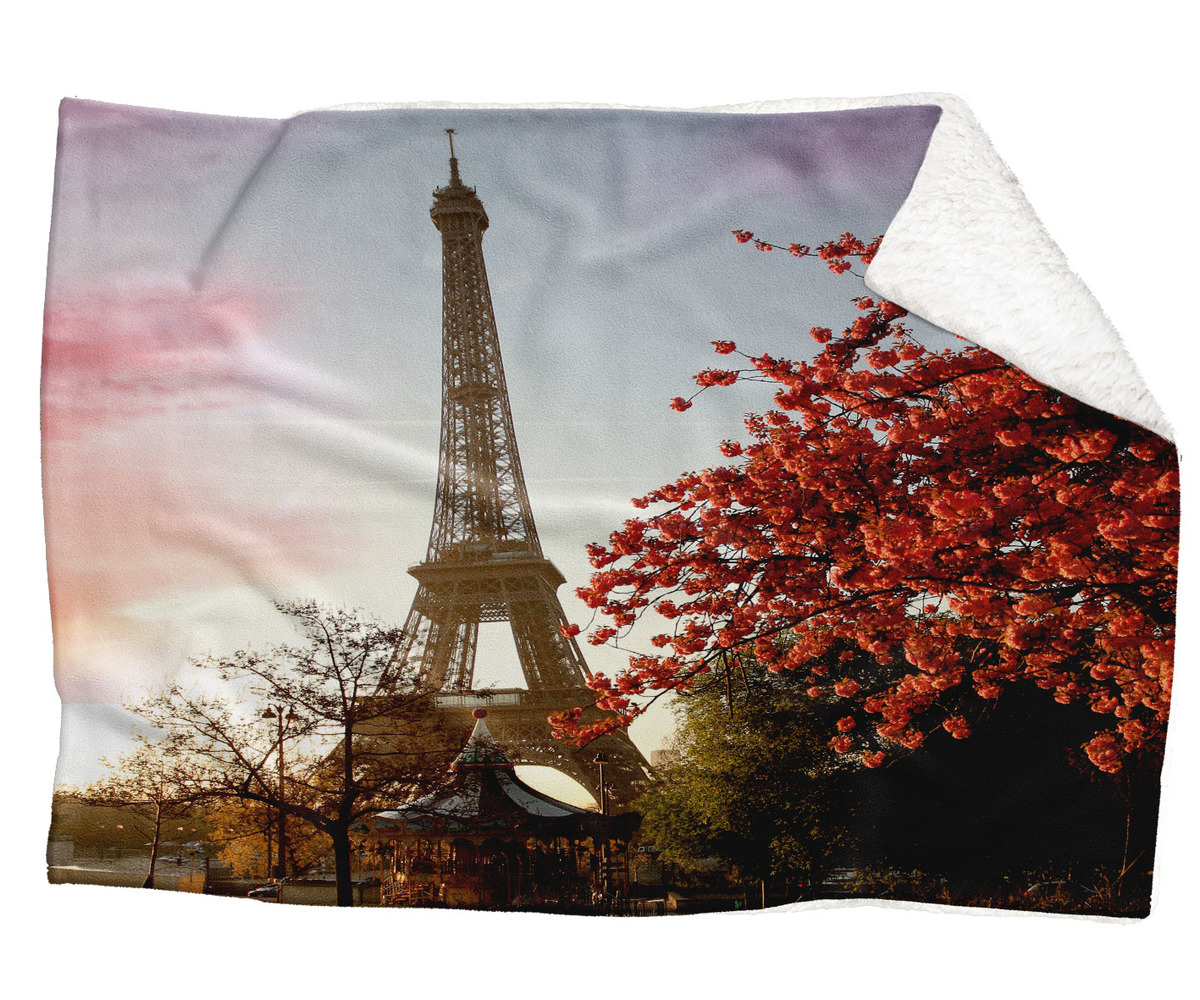 IMPAR Fleecová deka Eiffelovka 150x120 cm (Rozměr : 200 x 140 cm, Podšití beránkem: ANO)