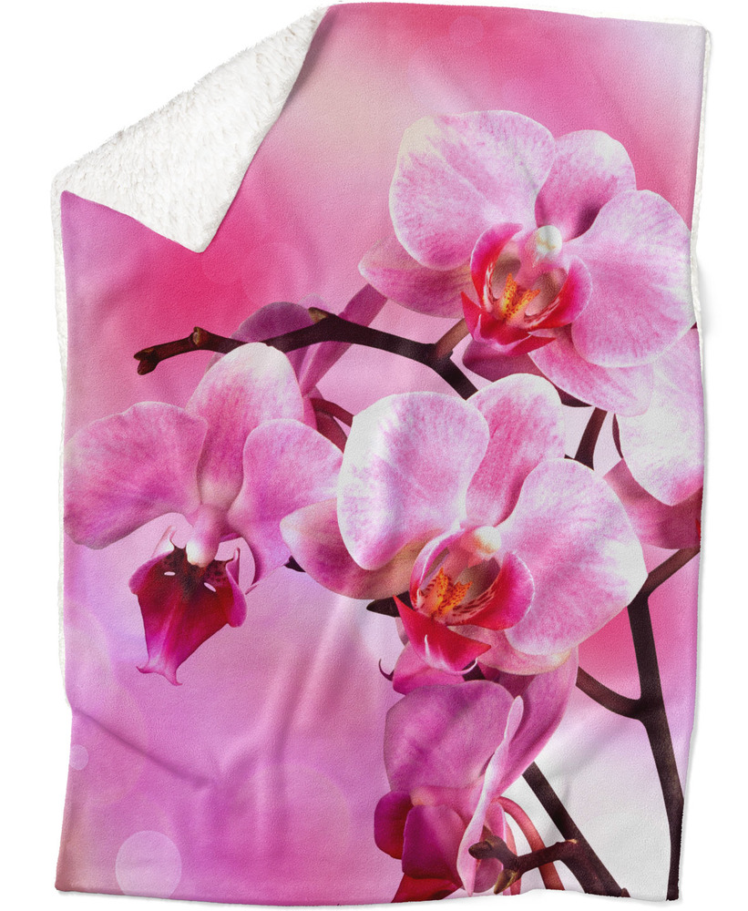 Deka Orchidej (Rozměr : 150 x 120 cm, Podšití beránkem: ANO)