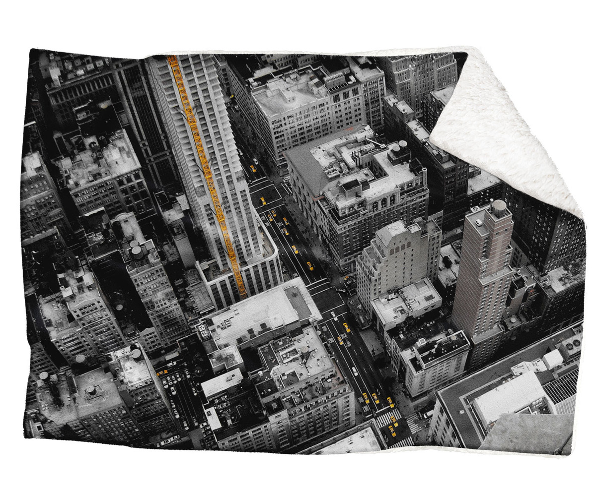 IMPAR Fleecová deka Pohled do ulice 150x120 cm (Rozměr : 200 x 140 cm, Podšití beránkem: ANO)