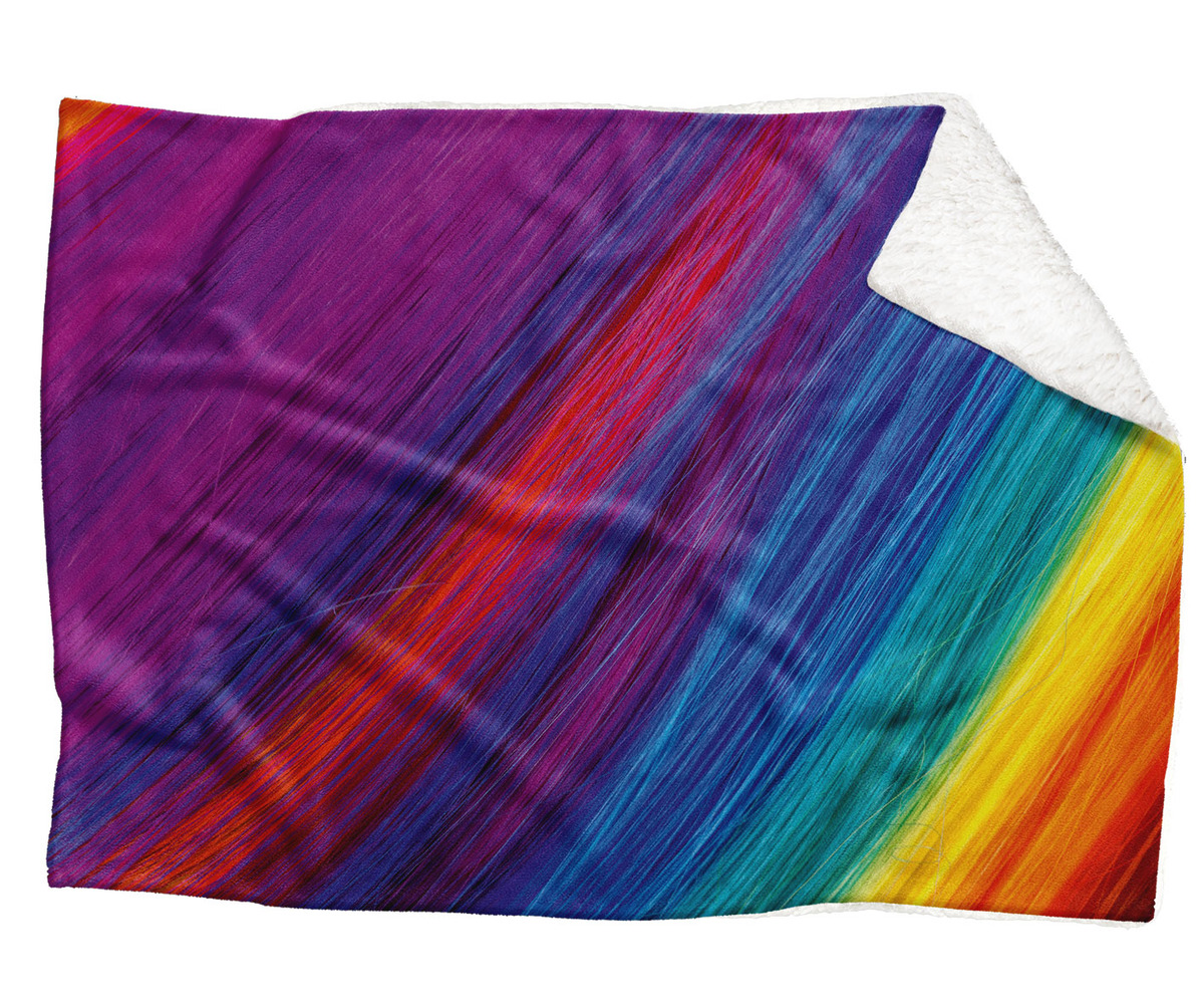 IMPAR Fleecová deka Duhové vlasy 150x120 cm (Rozměr : 150 x 120 cm, Podšití beránkem: ANO)